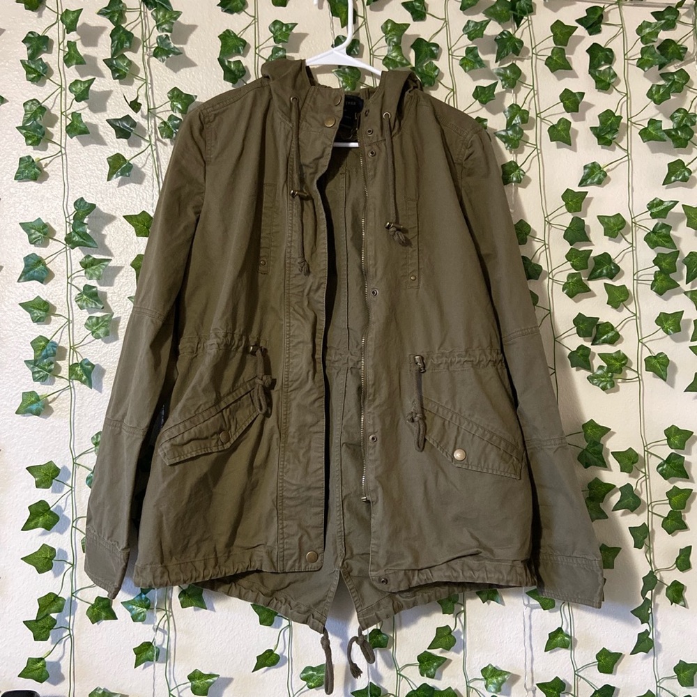 Army Green Zip-Up Jacket